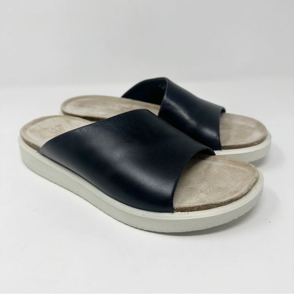 ECCO Corksphere Leather Slide Sandals - Picture 1 of 7